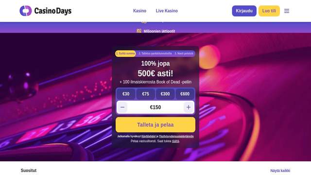 CasinoDays casino screenshot